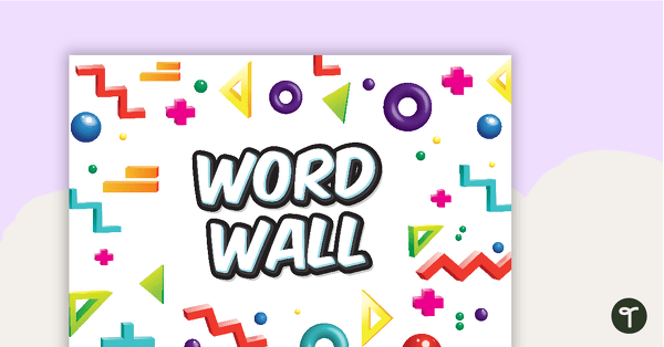 Retro - Word Wall Template teaching resource