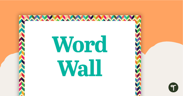Bright Chevron - Word Wall Template teaching resource