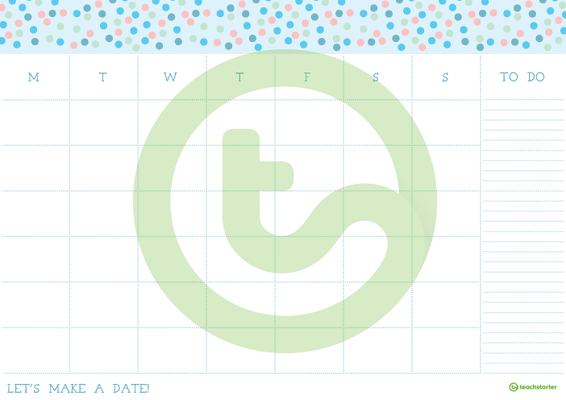 Pastel Dots - Monthly Overview teaching resource
