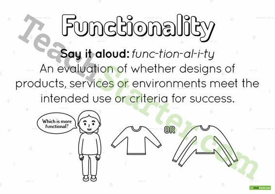 Functionality Poster teaching resource