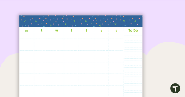 Go to Generic Calendar Template - Shapes & Squiggles teaching resource