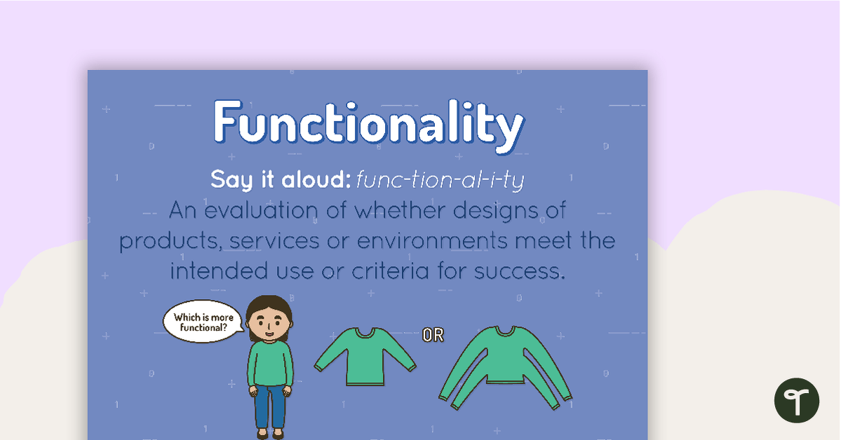 Functionality Poster teaching resource