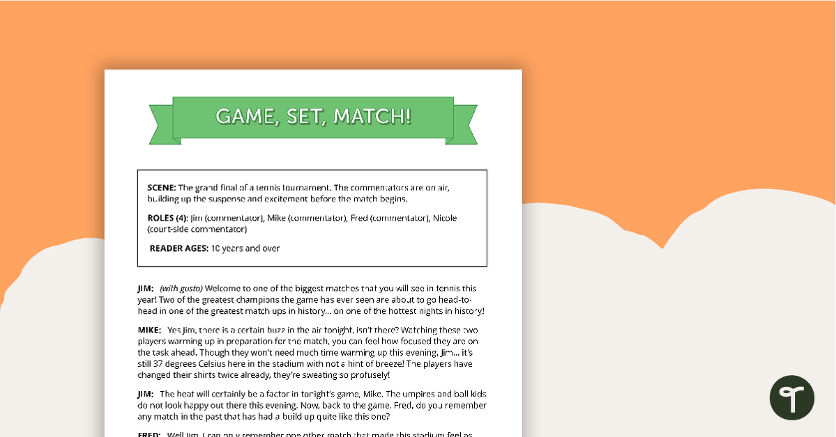 Comprehension - Game, Set, Match! teaching resource