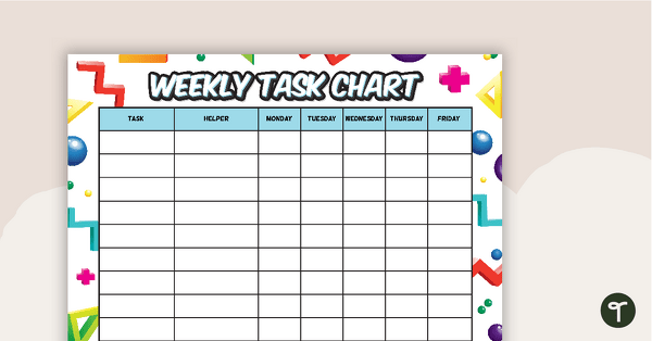 Go to Retro - Weekly Task Chart teaching resource