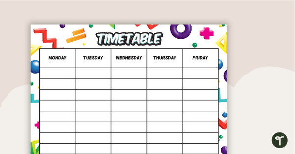 Go to Retro - Weekly Timetable teaching resource