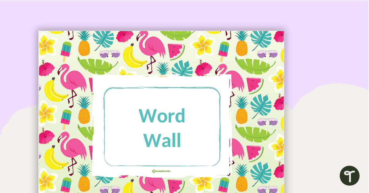 Tropical Paradise - Word Wall Template teaching resource