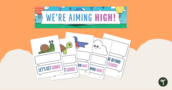 Go to Data Display - We're Aiming High Bump It Up Wall teaching resource
