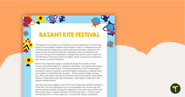 Basant Kite Festival Fact Sheet teaching resource