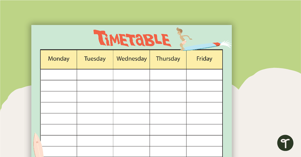 Go to Surf's Up - Weekly Timetable teaching resource