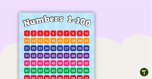 Go to Superheroes - Numbers 1 to 100 Chart teaching resource