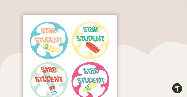 Surf's Up - Star Student Badges teaching resource