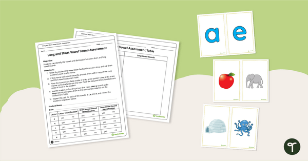 预览图片的学生评估工具——长和短元音教学资源
