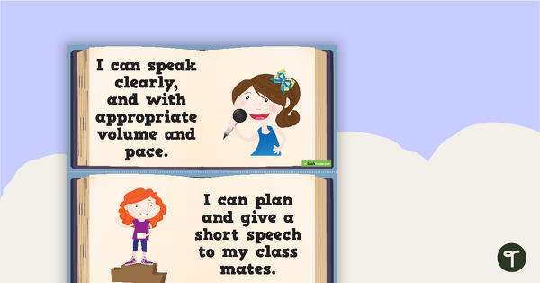 'I Can' Statements - Speaking and Listening (Middle Elementary) teaching resource