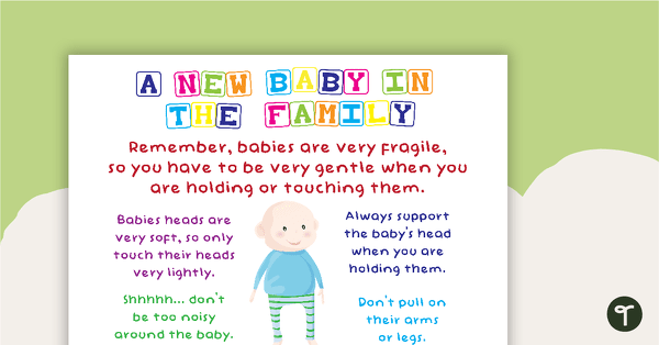 Being Careful with a New Baby Poster teaching resource