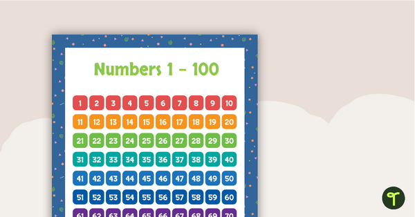 Go to Squiggles Pattern - Numbers 1 to 100 Chart teaching resource