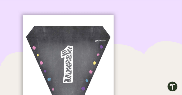 Funky Chalkboard - Letters and Number Pennant Banner teaching resource