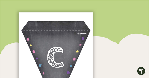 Funky Chalkboard - Letters and Number Pennant Banner teaching resource