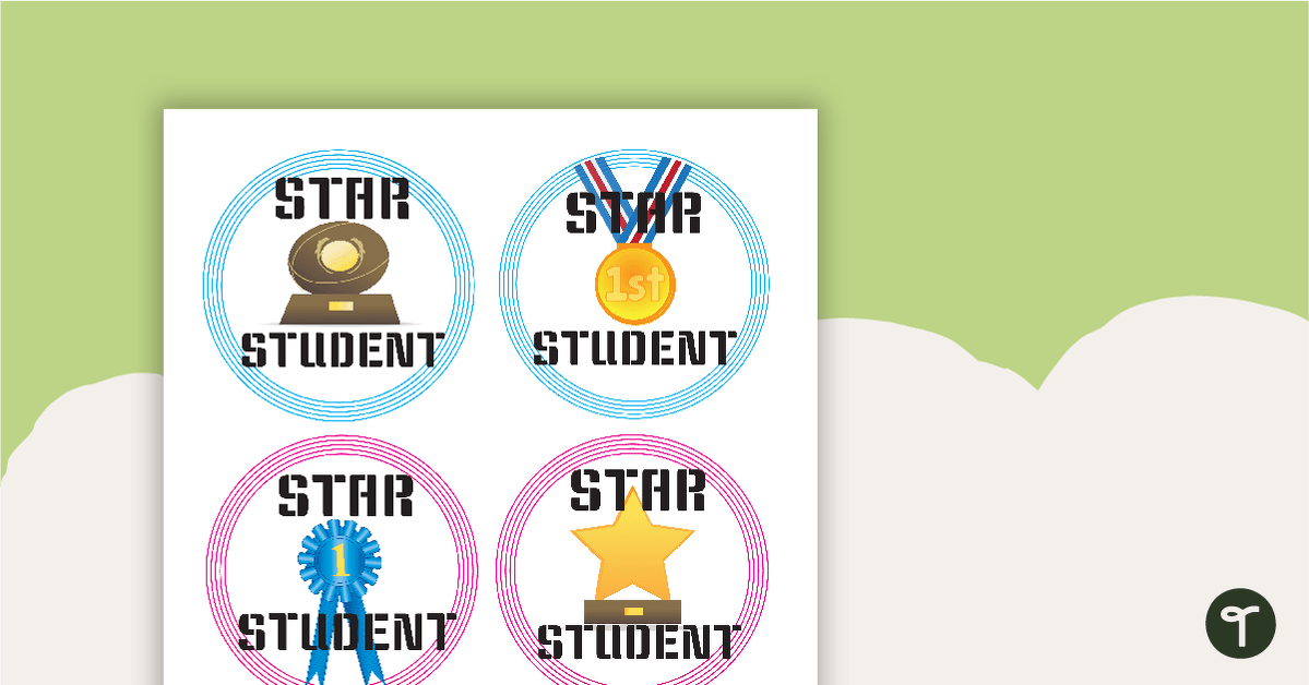 Rugby Theme - Star Student Badges teaching resource