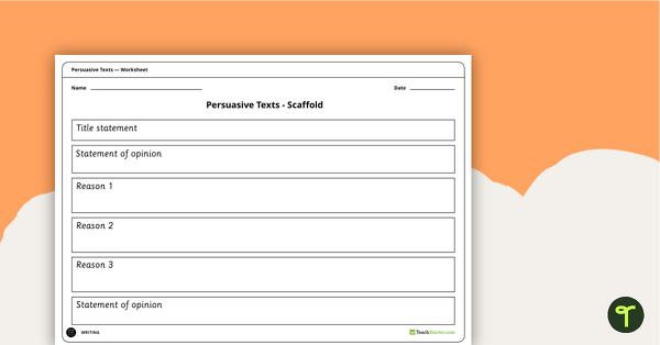 Preview image for Simple Persuasive Texts - Writing Scaffold - teaching resource