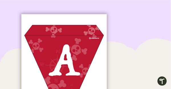 Preview image for Pirates (Red) - Letters and Number Pennant Banner - teaching resource