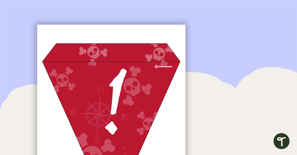 Pirates (Red) - Letters and Number Pennant Banner teaching resource