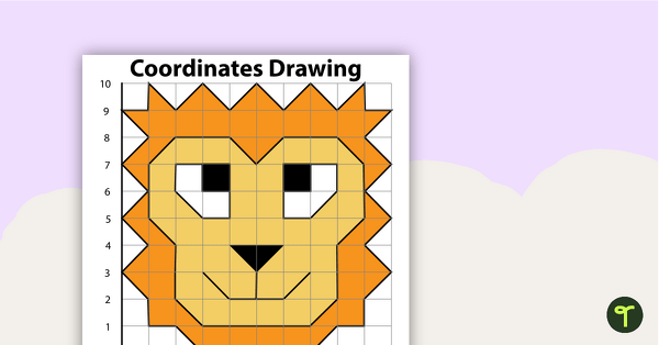 Preview image for Coordinates Drawing - Lion - teaching resource