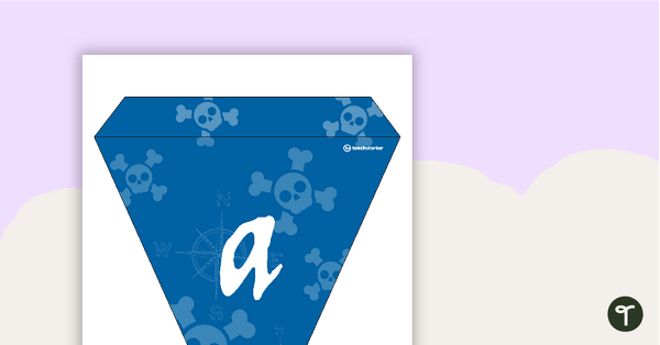 Pirates (Blue) - Letters and Number Pennant Banner teaching resource