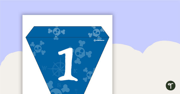 Pirates (Blue) - Letters and Number Pennant Banner teaching resource