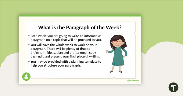 Go to Paragraph of the Week PowerPoint - Informative Paragraphs teaching resource