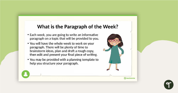 Preview image for Paragraph of the Week PowerPoint - Informative Paragraphs - teaching resource