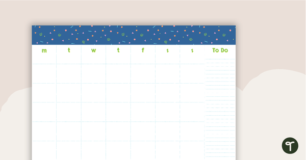 Go to Generic Calendar Template - Shapes & Squiggles teaching resource