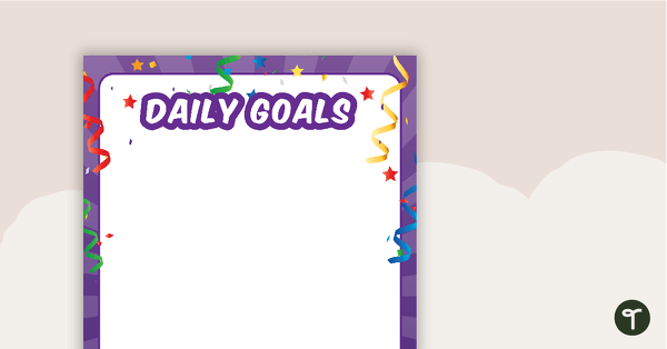 Go to Champions - Daily Goals teaching resource