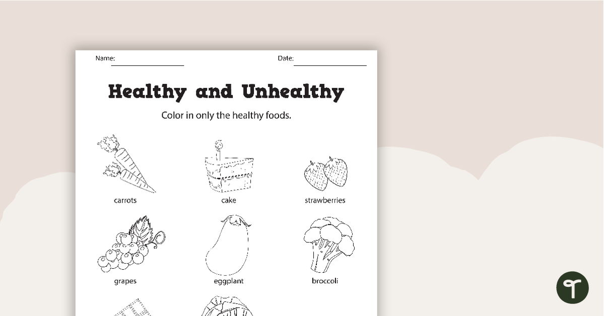 Healthy and Unhealthy Food Choices Worksheets teaching resource