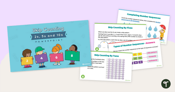 Skip Counting by 2s, 5s, and 10s PowerPoint teaching resource