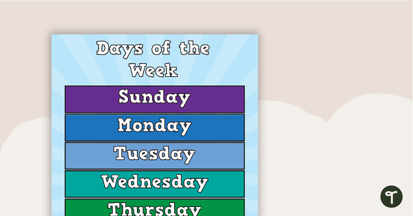 Preview image for Superheroes - Days of the Week Poster - teaching resource