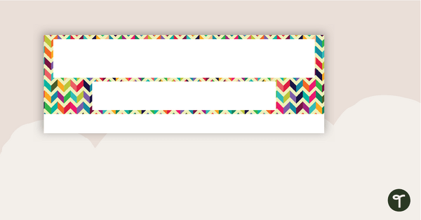 Image of Bright Chevron - Desk Plate Alphabet and Number Line