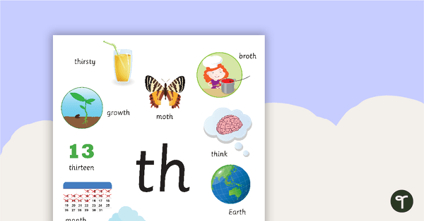 Preview image for Th digraph Poster - teaching resource