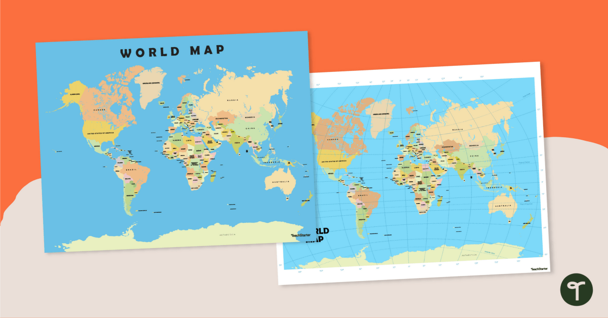 World Map Poster teaching resource