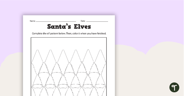 Preview image for Santa's Elves Pattern Worksheet - teaching resource
