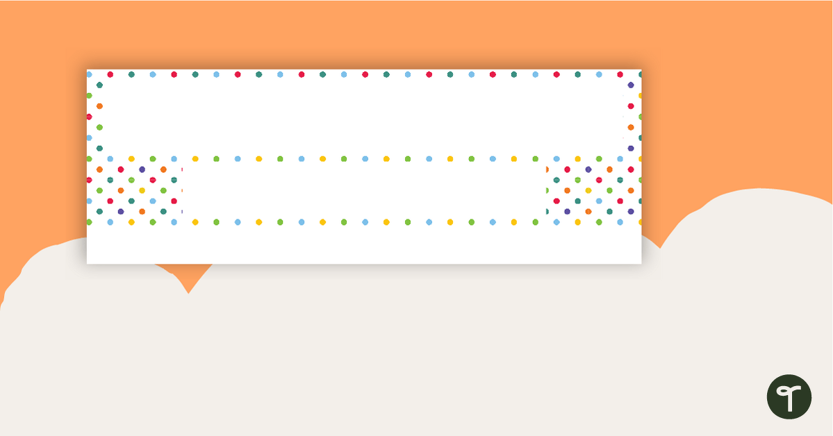 Desk Plate Alphabet and Number Line - Polkadots teaching resource