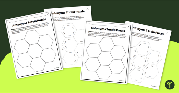 Preview image for Antonyms Polygon Puzzle - teaching resource