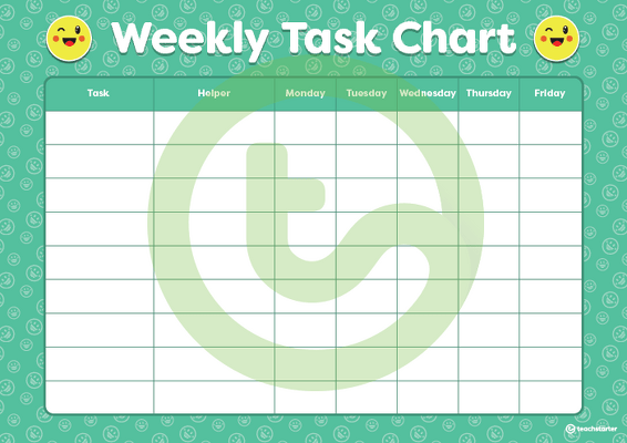 Emoji - Weekly Task Chart teaching resource