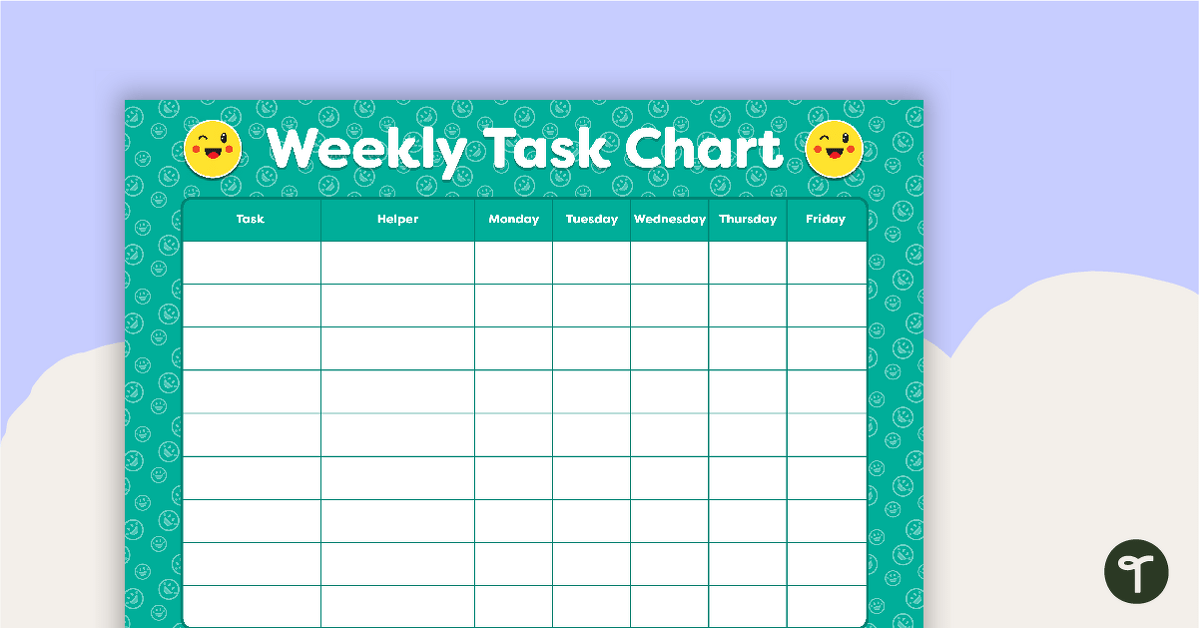 Emoji - Weekly Task Chart teaching resource