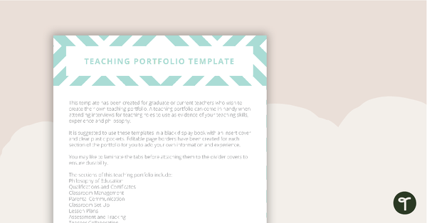 Go to Teaching Portfolio Template - Blue teaching resource