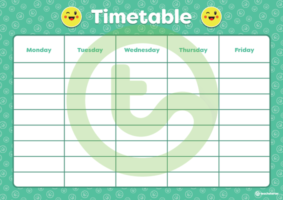 Emoji - Weekly Timetable teaching resource