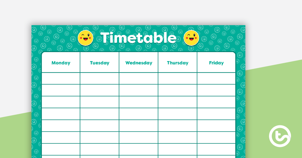 Emoji - Weekly Timetable teaching resource