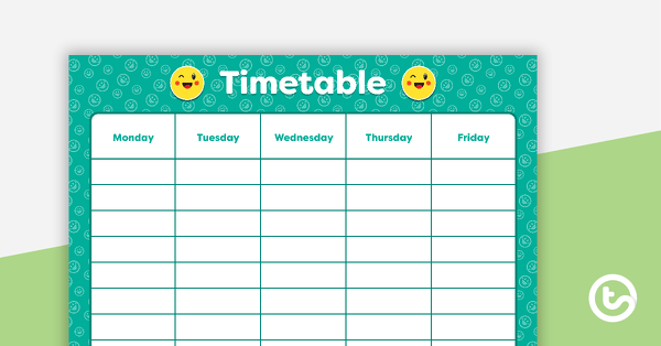 Preview image for Emoji - Weekly Timetable - teaching resource