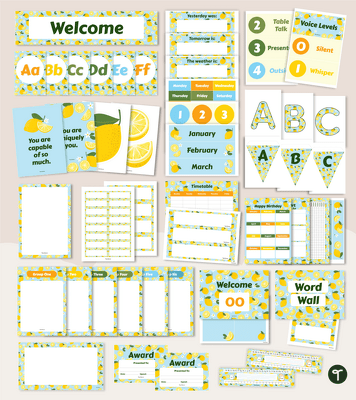 Sour Power - Lemon Theme Classroom Decor Bundle teaching resource