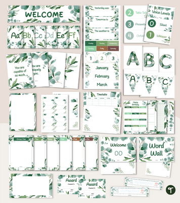 Botanical-Themed Classroom Decor Bundle teaching resource