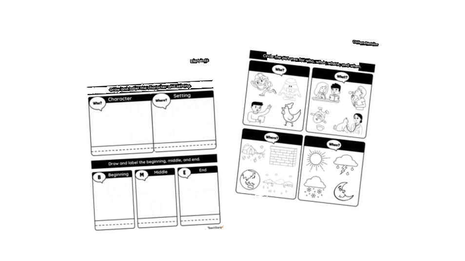 Humpty Dumpty Worksheets - Character, Setting, and Story Elements teaching resource